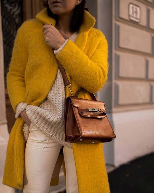 Manteau d'hiver jaune vif