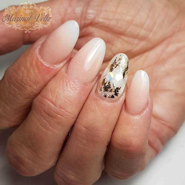 Glam Gold Foil Nail Idea