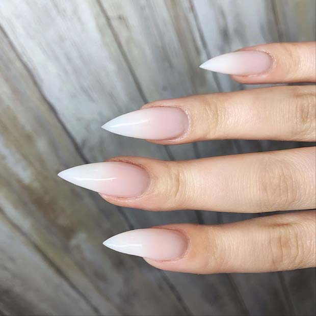 Stiletto Shaped Baby Boomer Nails