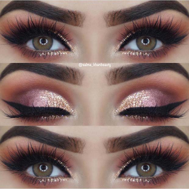 Sparkly Gold Glitter Eyes