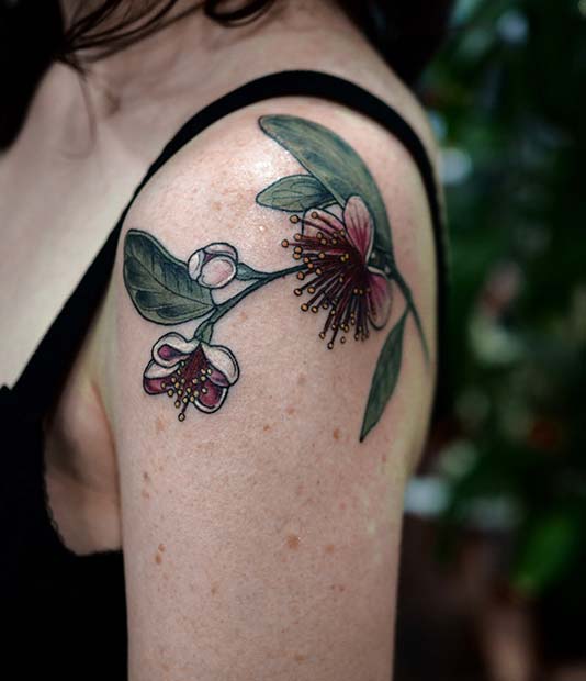 Idée de tatouage de fleur de Feijoa