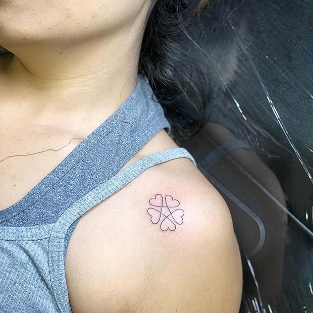 Four Leaf Clover Tattoo Design