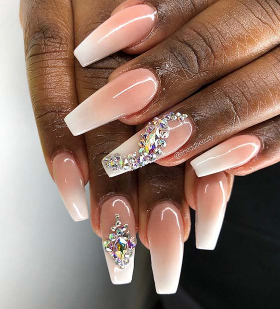 Καρφιά Sparkly Crystal Accent Nails