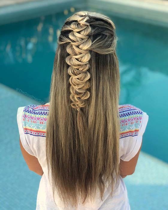 Criss Cross Half Up Braid