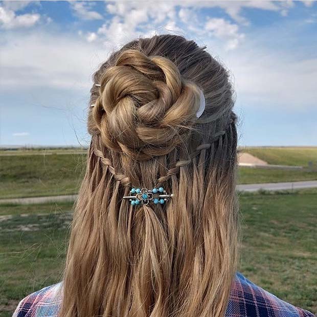 Half Up Braided Bun