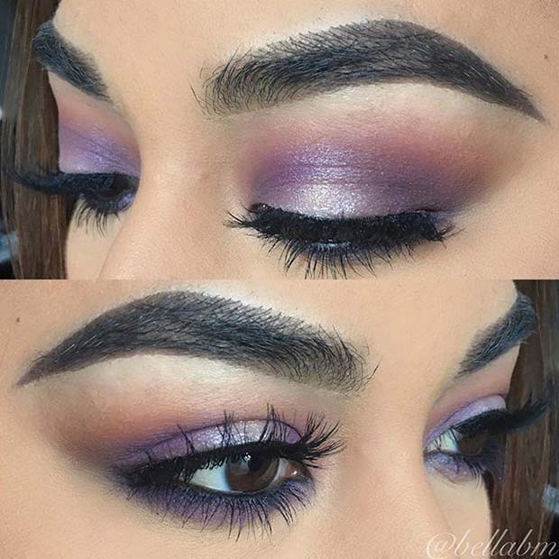 Pretty Purple Eye Makeup για φθινοπωρινό μακιγιάζ