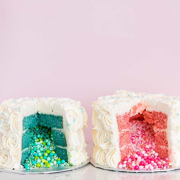 עוגות גילוי תאומות מגדריות עם סוכריות
