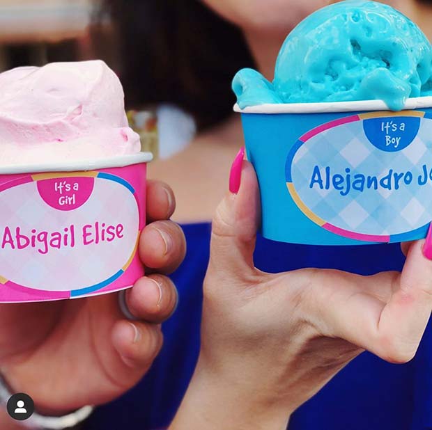 Twin Gender Reveal Ice Cream