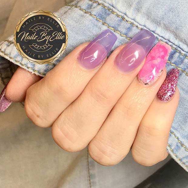 Ongles en gelée avec ongles accentués