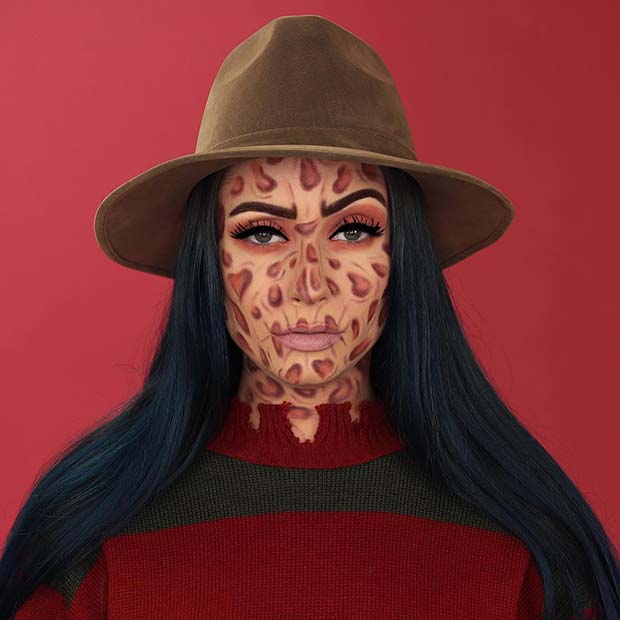 Maquillage Freddy Krueger pour femme