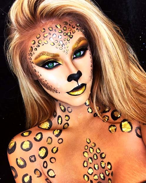 Glam Leopard αποκριάτικο μακιγιάζ