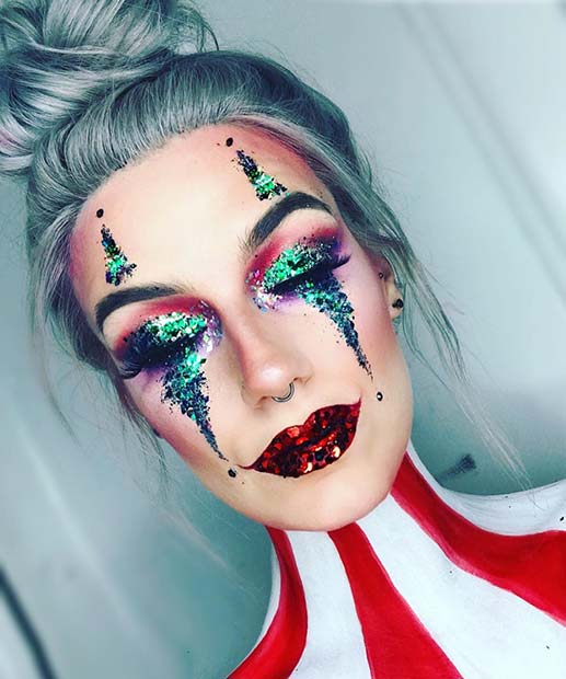 Maquillage Halloween Unique Clown Glitter