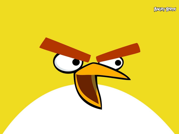 ציור הנושא הצהוב של Angry Birds