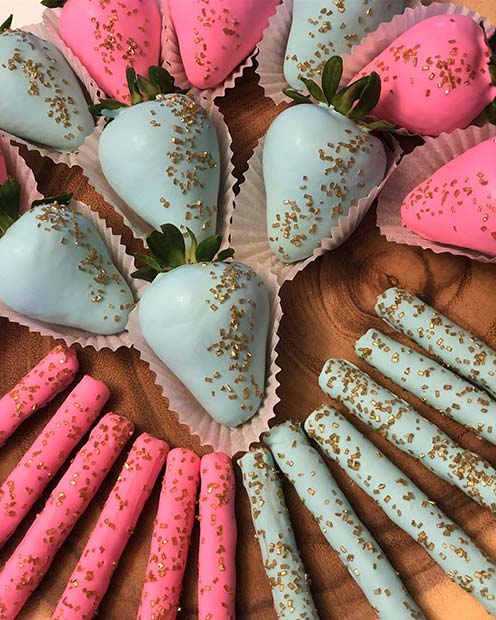 Des friandises roses et bleues pour une fête révélatrice de genre