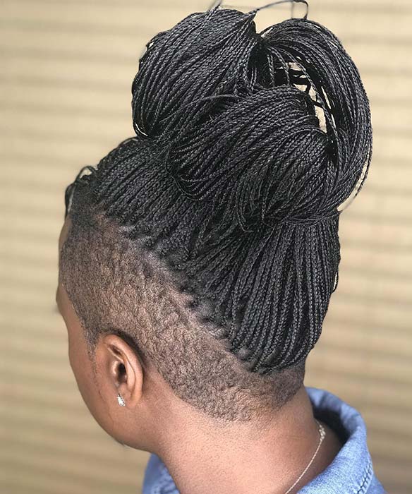 Micro Braids με Ξυρισμένες Πλευρές