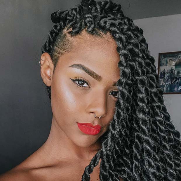 Chunky Twists avec une section rasée