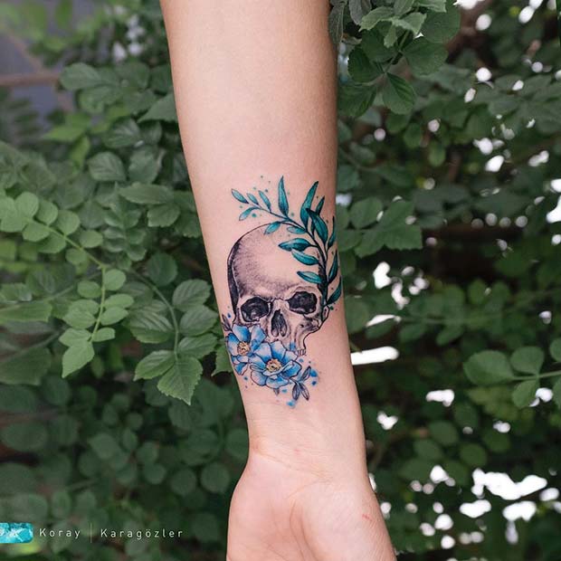 Floral Skull Tattoo