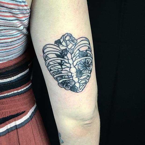 Floral Rib Cage Tattoo