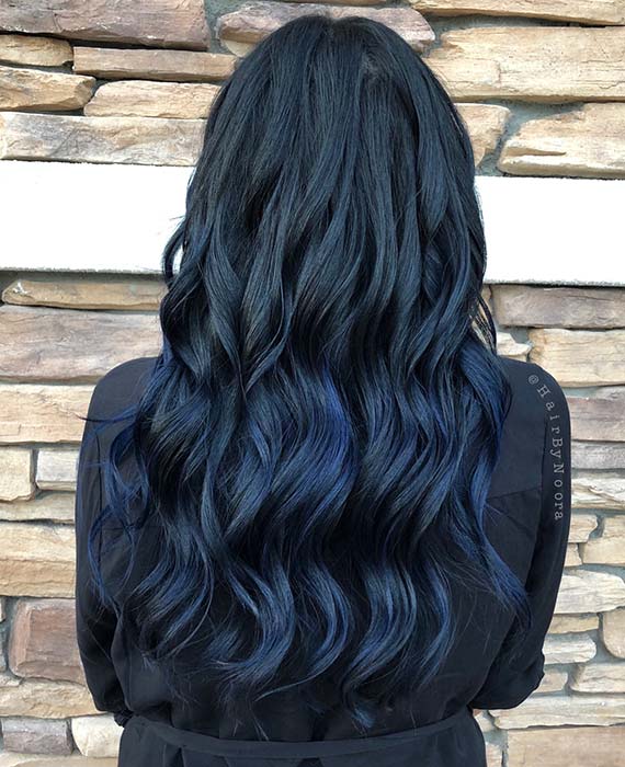 Idée de couleur de cheveux en denim foncé