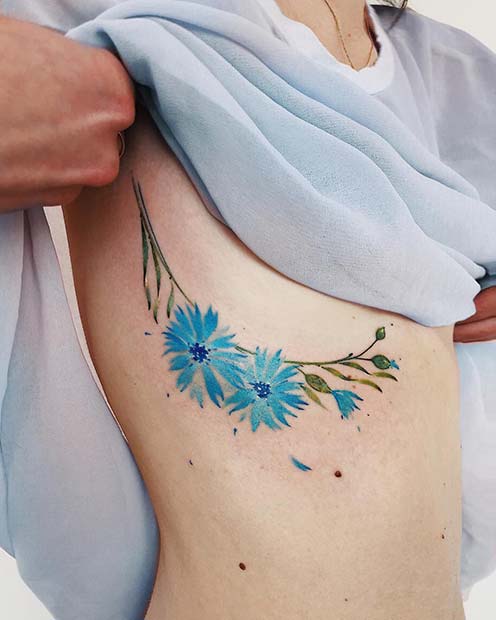 Idée de tatouage de fleur de nervure vibrante