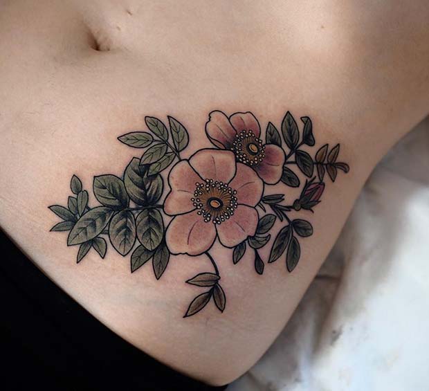 Floral Hip Tattoo