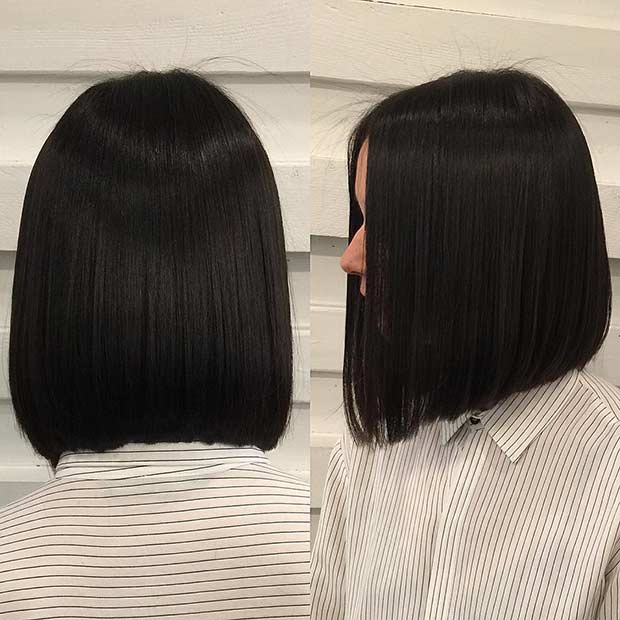 Ευθεία μελαχρινή Long Bob Κούρεμα