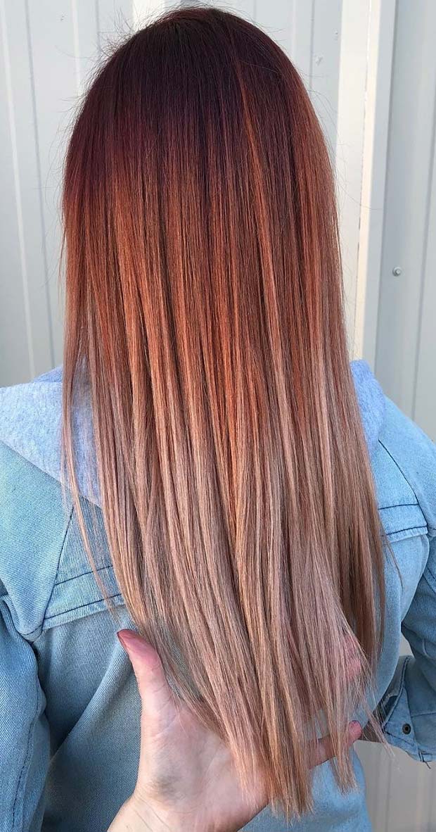 Ιδέα χρώματος μαλλιών Fall Ombre