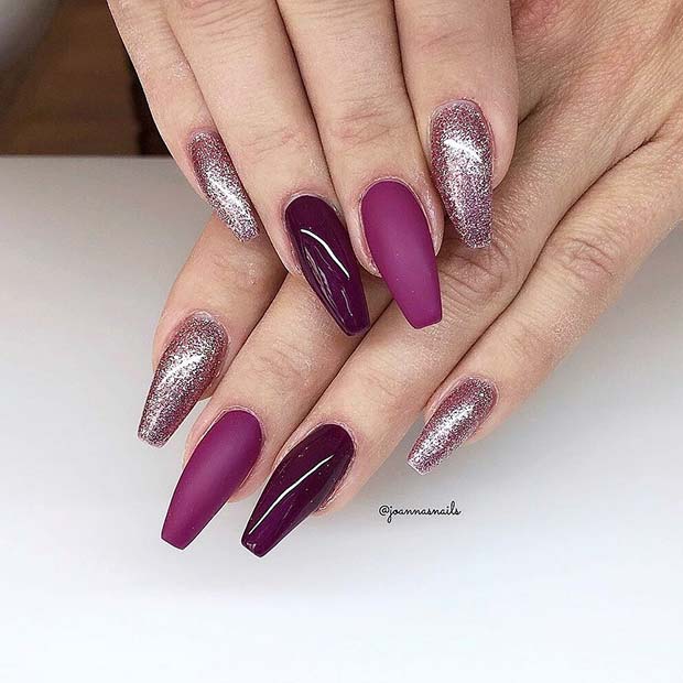 Glitter και Matte Gel Nails