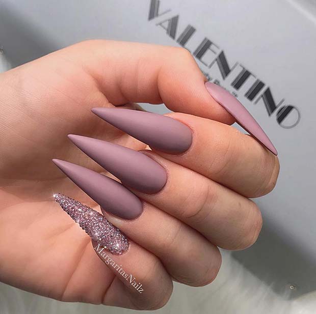 Chic Matte Stiletto Nails