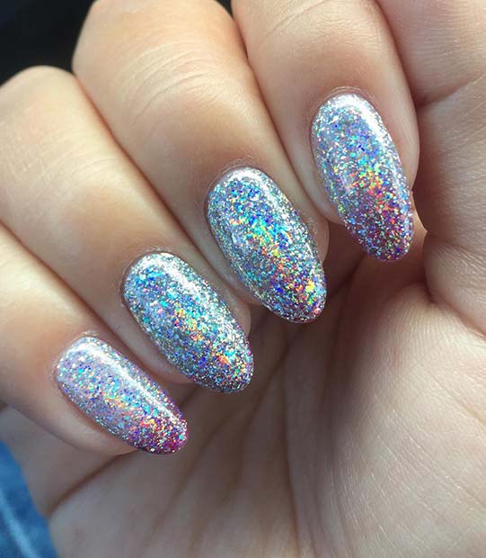 Holographic Gel Nail Design