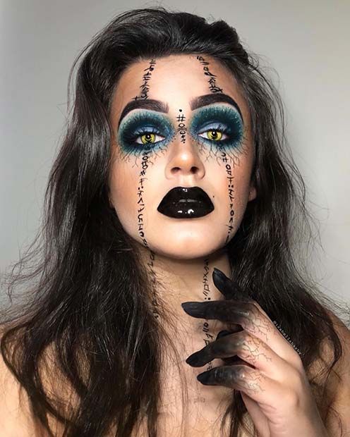 Idée de maquillage de sorcière