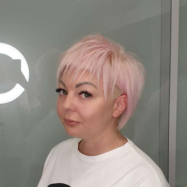 Bob Undercut rose pastel