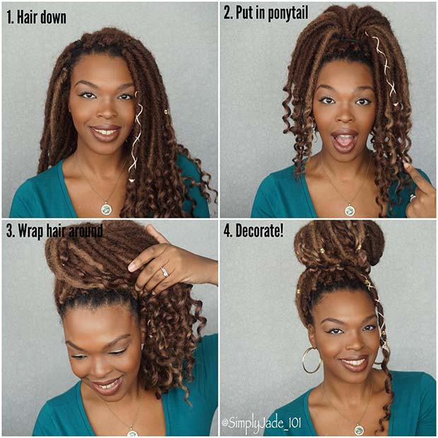 Tutoriel Glam Faux Locs Bun