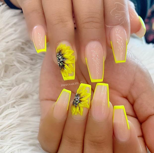 Ongle d'accent de tournesol