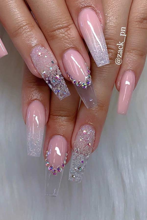 Ongles Ombre Acrylique Clair
