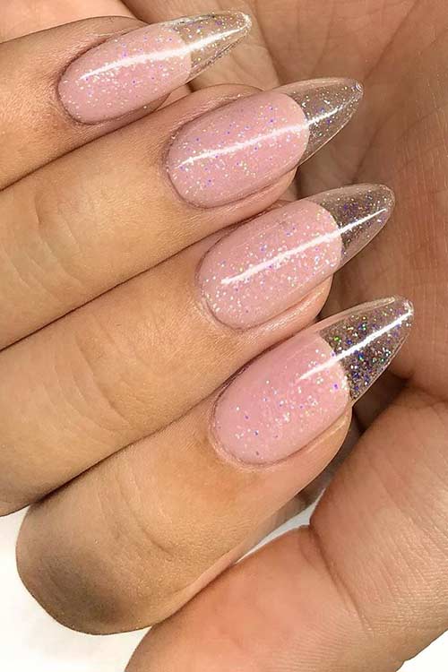 Clear Tips Almond Nails