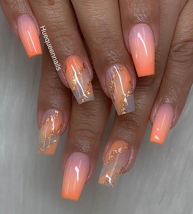 Conception d'ongles orange clair