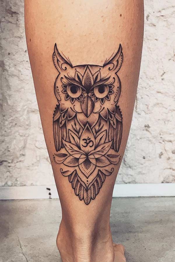 Conception de tatouage de hibou à motifs