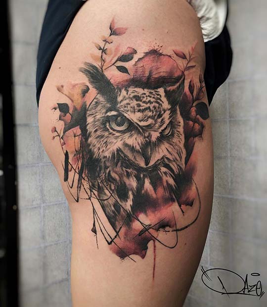 Tattoo Hibou féroce