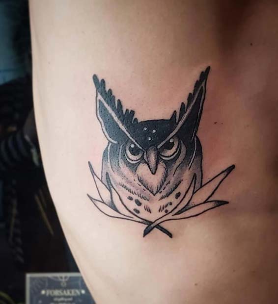 Visage de hibou féroce