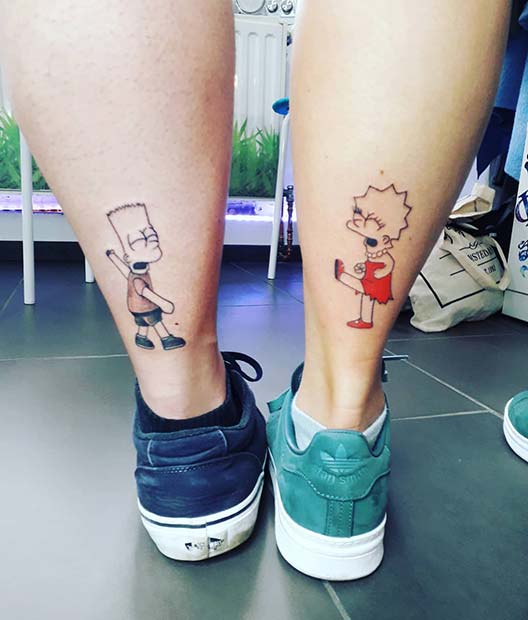Τατουάζ Lisa και Bart Simpson
