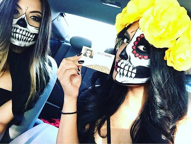 BFF Skeleton Makeup Look for Halloween