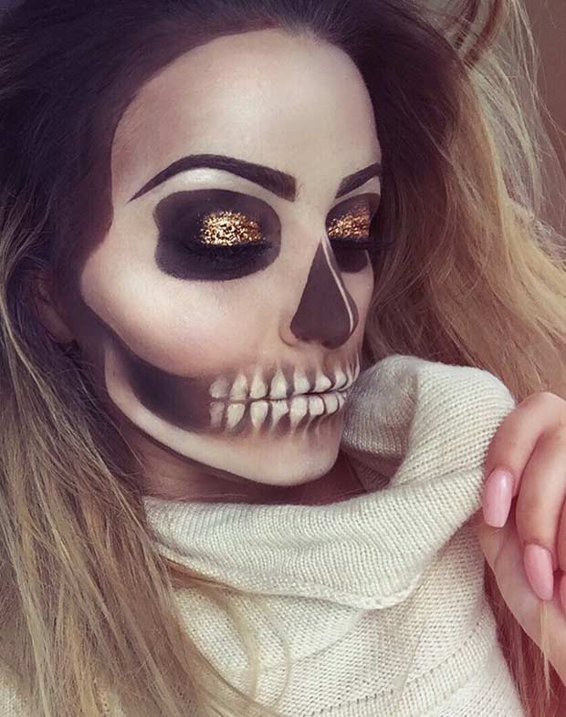 Maquillage squelette pour Halloween