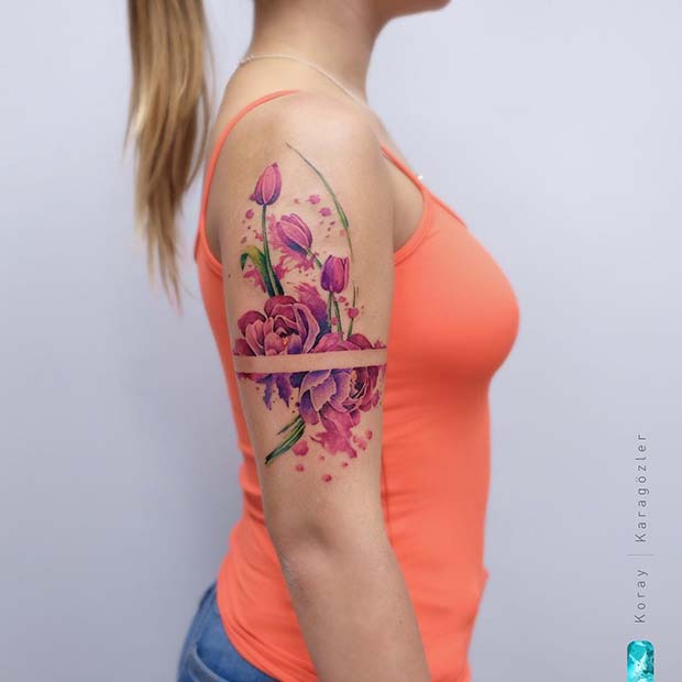 Cool Floral Arm Tattoo