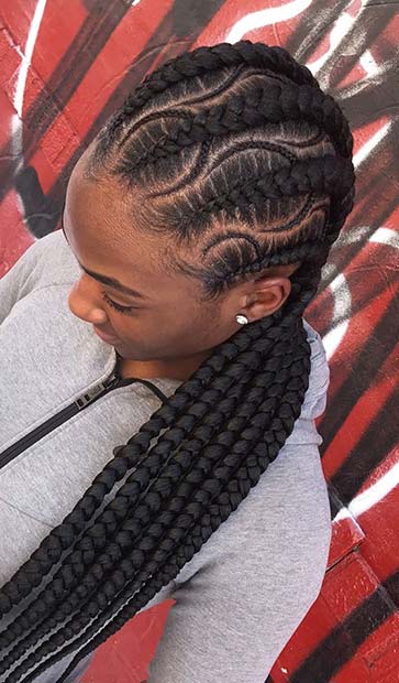 Cornrows שמנמן עם דפוס מסוגנן