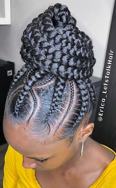 Chunky Braids dans un chignon tressé haut