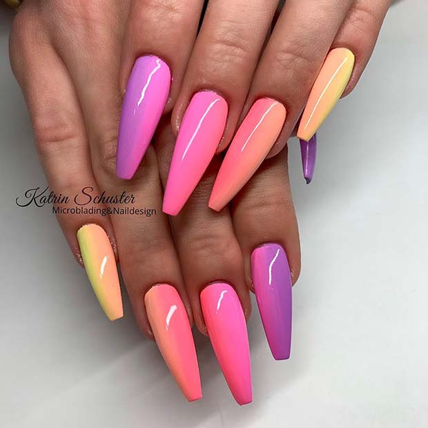 Ongles Dégradés Lumineux