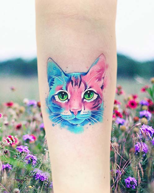 Idée de tatouage de chat mignon
