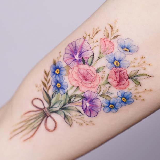 Tatouage De Bouquet De Fleurs