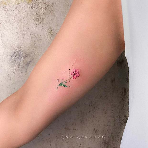 Χαριτωμένο, Floral Star Sign Tattoo